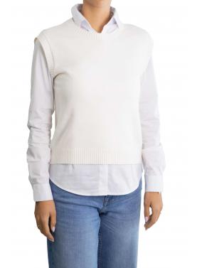 Gilet tinta unita girocollo 